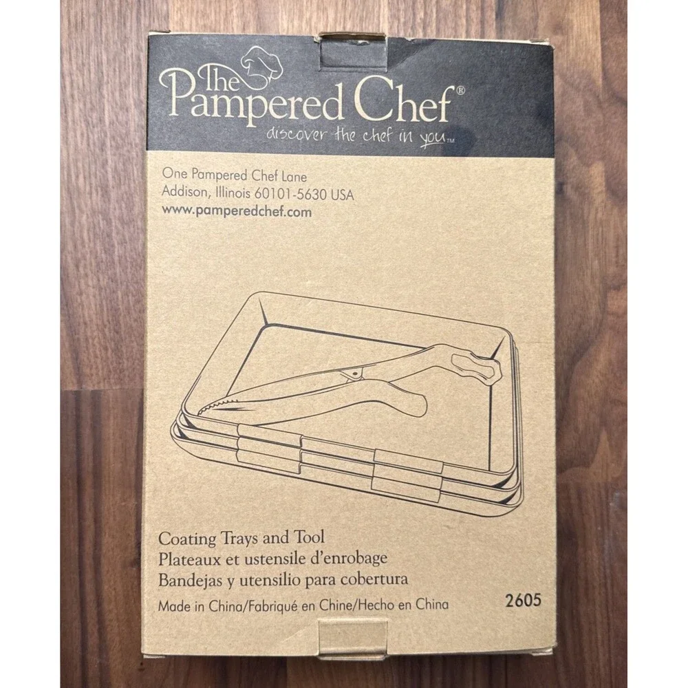 Pampered Chef Coating Trays and Tool # 2605, Interlocking Trays, 4-Piece Set